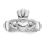 10k White Gold Polished Ladies Claddagh Ring