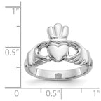 10k White Gold Polished Ladies Claddagh Ring