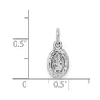 10K White Gold Small Oval St. Christopher Medal Charm
