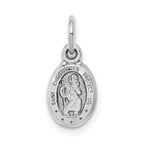 10K White Gold Small Oval St. Christopher Medal Charm