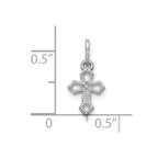 10K White Gold Mini Passion Cross Charm