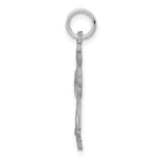 10K White Gold Diamond-Cut Fleur de Lis Cross Charm