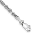 10k White Gold 3.0mm D/C Quadruple Rope Chain