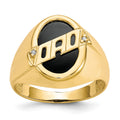 IB Goodman 10k Mens Diamond and Oval Black Onyx DAD Ring