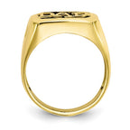 IB Goodman 10k Mens Diamond and Black Onyx DAD Ring
