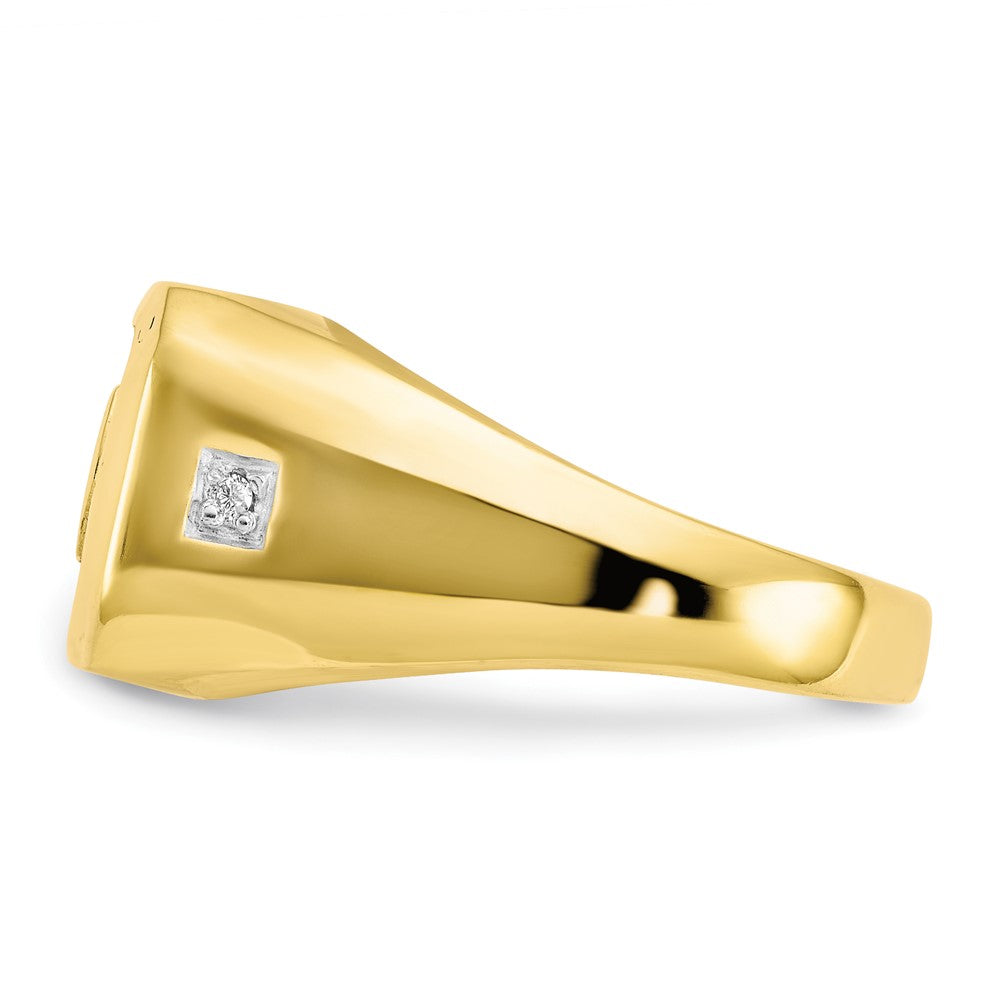 IB Goodman 10k Mens Diamond and Black Onyx DAD Ring