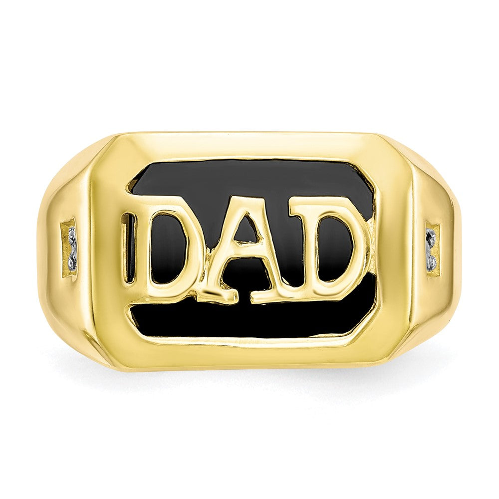 IB Goodman 10k Mens Diamond and Black Onyx DAD Ring