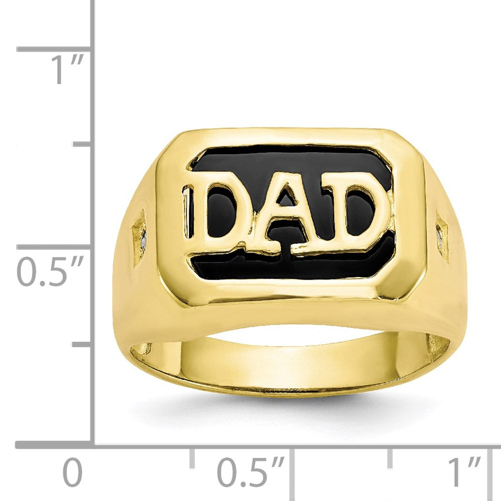 IB Goodman 10k Mens Diamond and Black Onyx DAD Ring