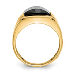 IB Goodman 10k Mens Diamond and 11.75x10 Barrel Black Onyx Ring