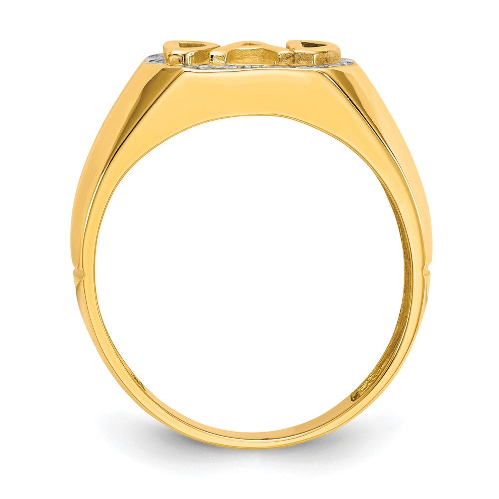 IB Goodman 10k and White Rhodium Mens Diamond DAD Ring