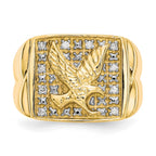 IB Goodman 10k and White Rhodium Mens 1/8 carat Diamond Eagle Ring