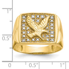 IB Goodman 10k and White Rhodium Mens 1/8 carat Diamond Eagle Ring