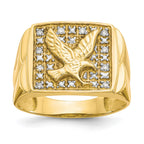 IB Goodman 10k and White Rhodium Mens 1/8 carat Diamond Eagle Ring