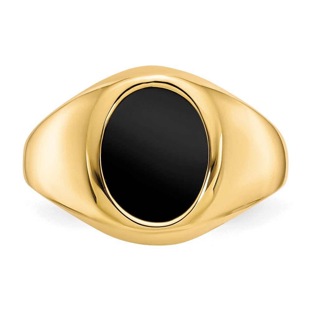 IB Goodman 10k Mens 12x10mm Oval Onyx Ring