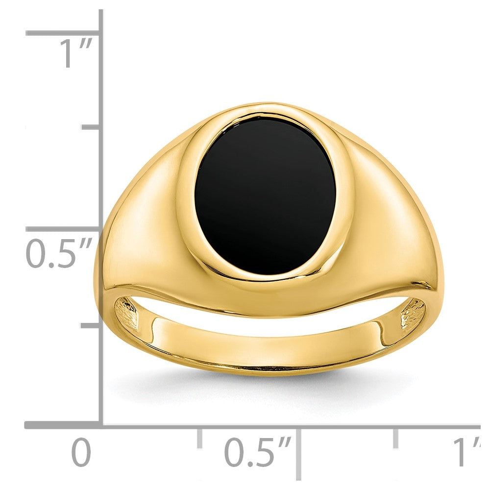IB Goodman 10k Mens 12x10mm Oval Onyx Ring