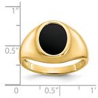IB Goodman 10k Mens 12x10mm Oval Onyx Ring