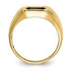 IB Goodman 10k Onyx and .01 carat Diamond Mens Cross Shank Ring