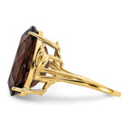 10k 18x13mm Oval Smoky Quartz Ring