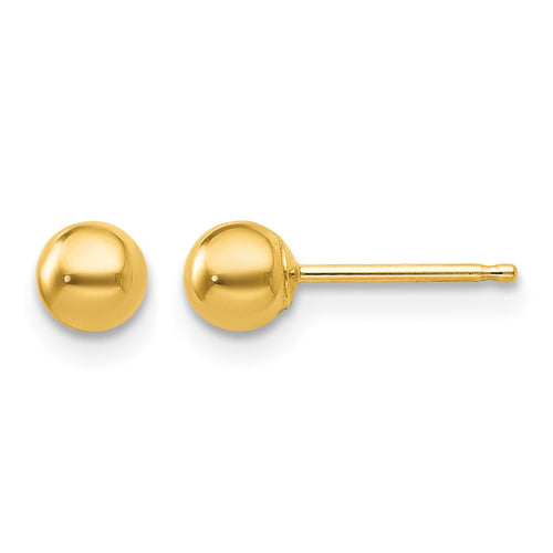 10k Polished 4mm Ball Post Earrings