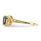 10k 6mm Heart Mystic Fire Topaz and .01 carat Diamond Ring
