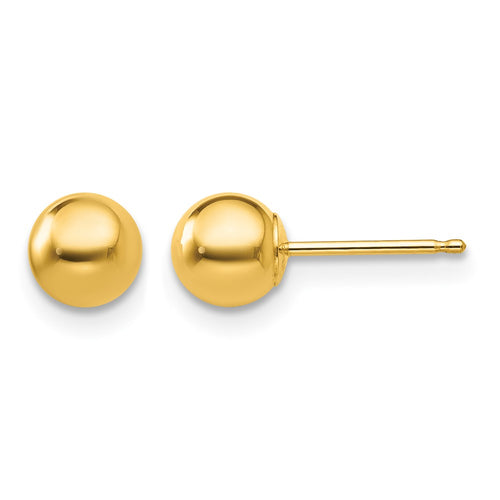 10k Polished 5mm Ball Post Earrings