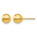 10k Polished 6mm Ball Post Earrings