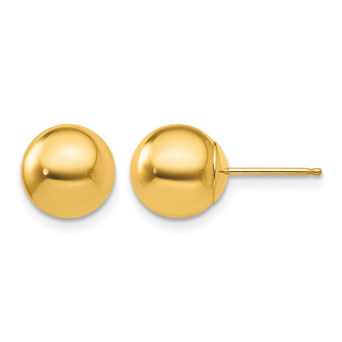10k Polished 8mm Ball Post Earrings