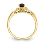 10k 6x4mm Oval January/ Garnet and Diamond Ring