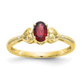 10k 6x4mm Oval January/ Garnet and Diamond Ring