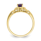 10k 6x4mm Oval February/ Amethyst and Diamond Ring