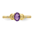 10k 6x4mm Oval February/ Amethyst and Diamond Ring