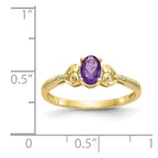10k 6x4mm Oval February/ Amethyst and Diamond Ring