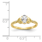 10k 6x4mm Oval April/ White Topaz and Diamond Ring