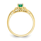 10k 6x4mm Oval May/ Emerald and Diamond Ring
