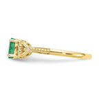 10k 6x4mm Oval May/ Emerald and Diamond Ring