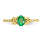 10k 6x4mm Oval May/ Emerald and Diamond Ring