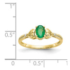 10k 6x4mm Oval May/ Emerald and Diamond Ring