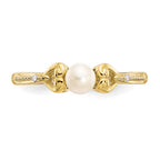 10K 4.5mm Round June/ Freshwater Cultured Pearl and Diamond Ring