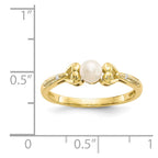 10K 4.5mm Round June/ Freshwater Cultured Pearl and Diamond Ring