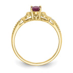 10k 6x4mm Oval July/ Ruby and Diamond Ring