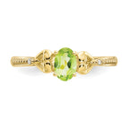 10k 6x4mm Oval August/ Peridot and Diamond Ring