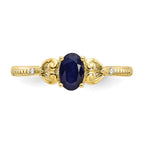 10k 6x4mm Oval September/ Sapphire and Diamond Ring