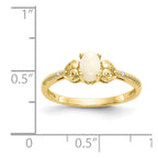 10k 6x4mm Oval October/ Opal and Diamond Ring