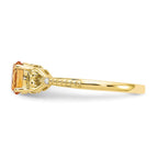 10k 6x4mm Oval November/ Citrine and Diamond Ring