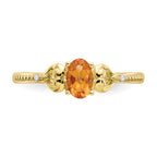 10k 6x4mm Oval November/ Citrine and Diamond Ring