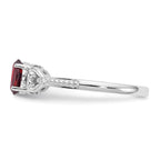 10k White Gold 6x4mm Oval January/ Garnet and Diamond Ring