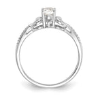 10k White Gold 6x4mm Oval April/ White Topaz and Diamond Ring