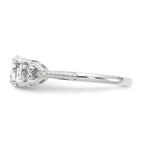 10k White Gold 6x4mm Oval April/ White Topaz and Diamond Ring