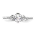 10k White Gold 6x4mm Oval April/ White Topaz and Diamond Ring