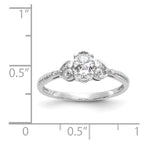 10k White Gold 6x4mm Oval April/ White Topaz and Diamond Ring